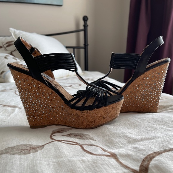 Rhinestone cork wedges - Picture 6 of 10